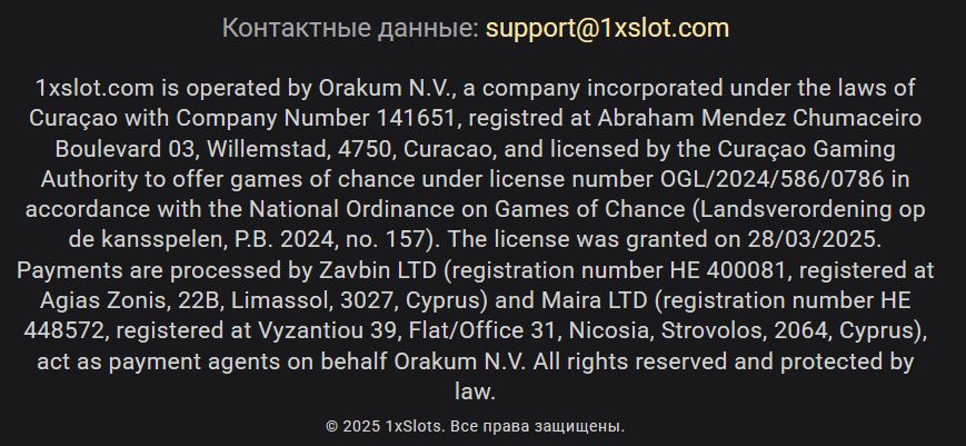 Платежи 1xSlots TM